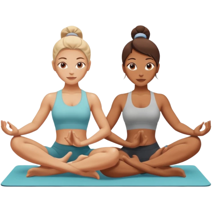 Two women doing yoga emoji