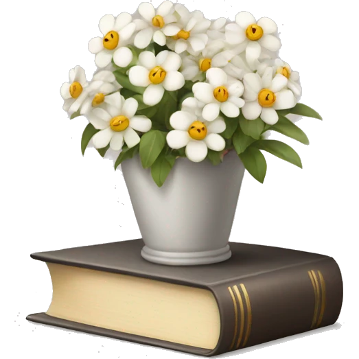 book with neutral florals emoji