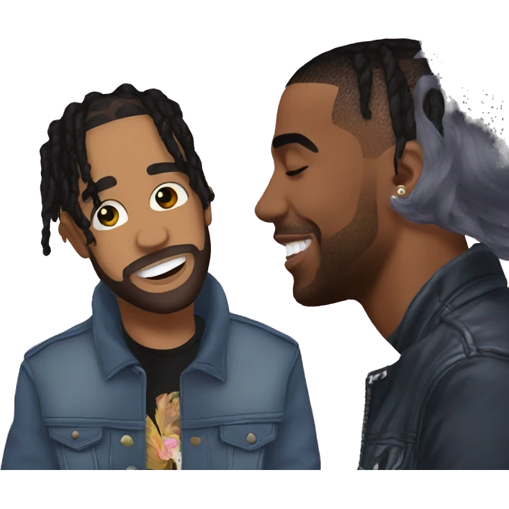 Drake and travis Scott love emoji