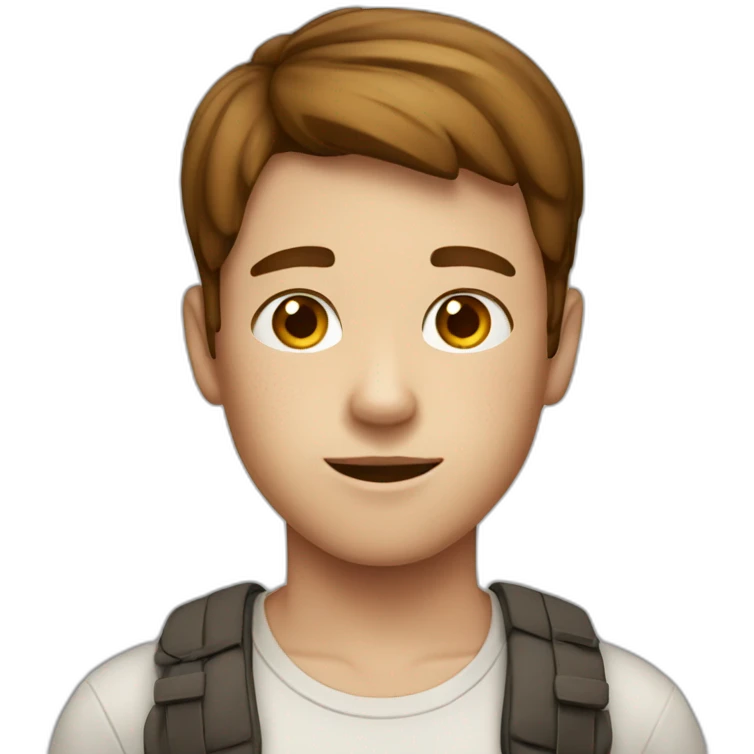 A blank Boy with short brown hair and freckles on his face emoji