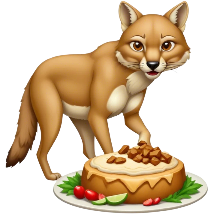 Cougar eating a coyote emoji