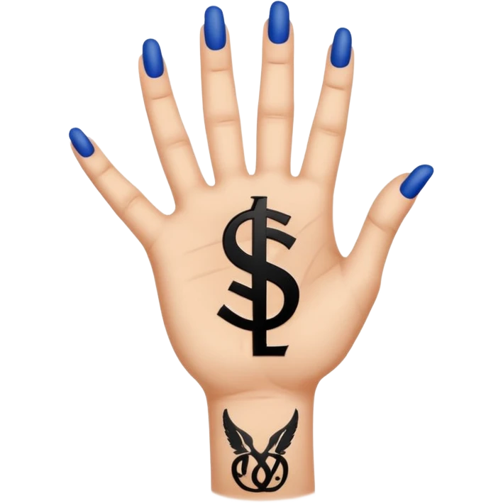 YSL hand tattoo with hand sighn emoji