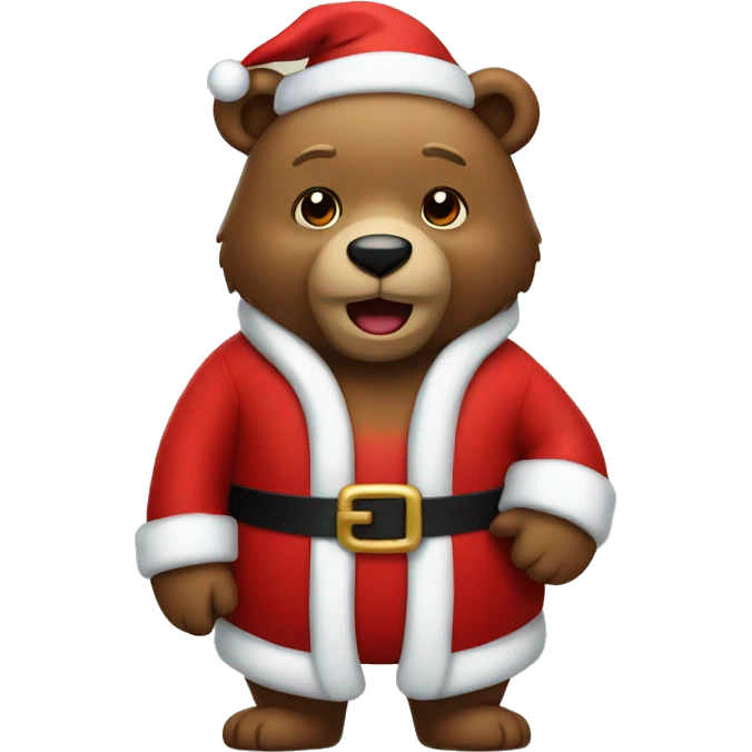 Bear wearing Santa outfit emoji