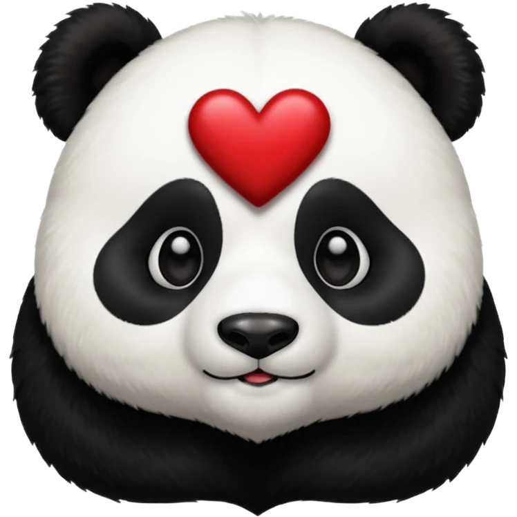 panda with  dark red heart  emoji