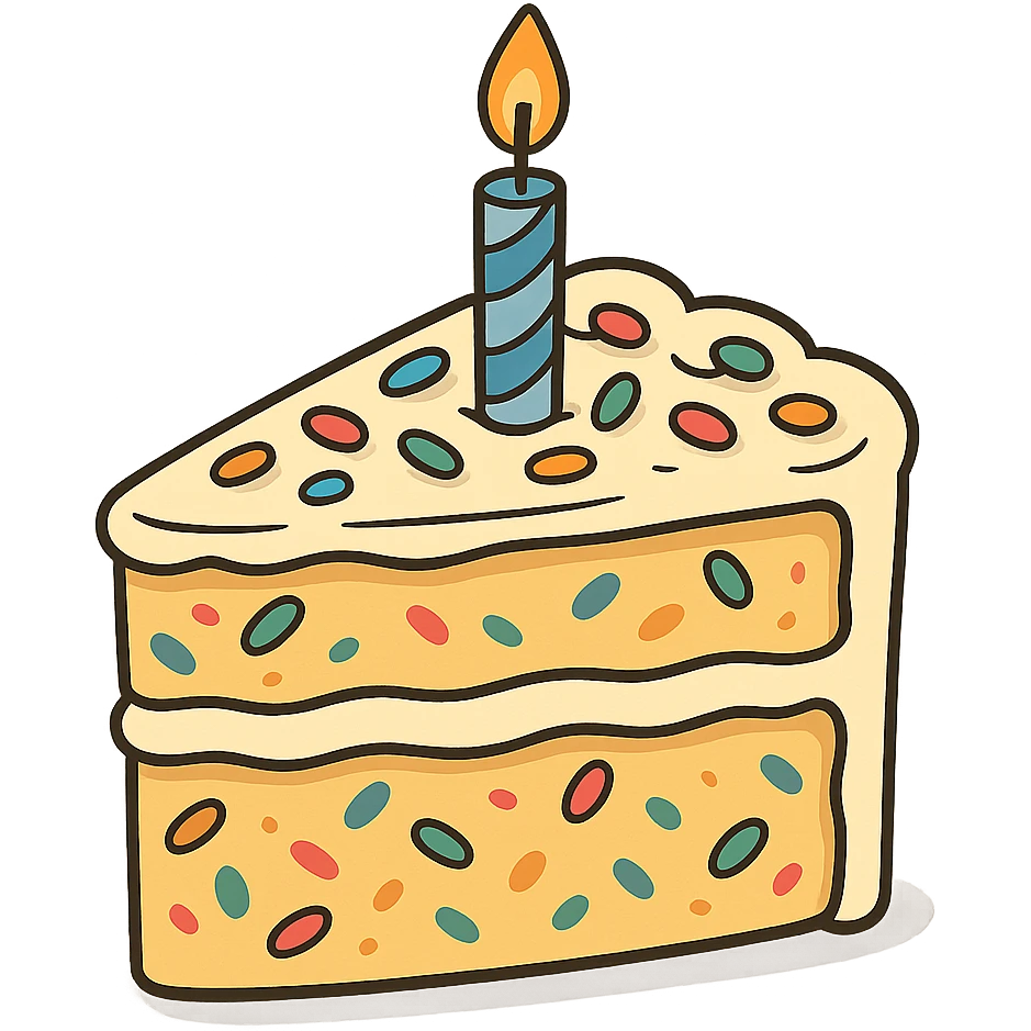 slice of funfetti birthday cake emoji