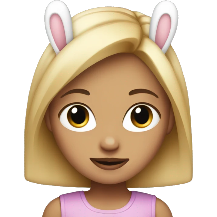 Blonde girl with bunny ears emoji