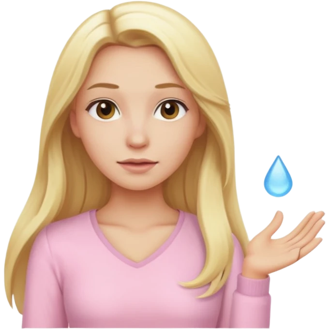 back view of a blonde with long hair, wearing light pink clothes emoji