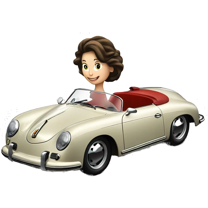 porsche 356 speedster with woman  emoji