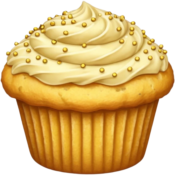 gold vanilla muffin gold sprinkles on top emoji