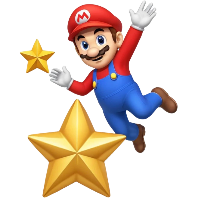 mario bross saltando por una estrella emoji
