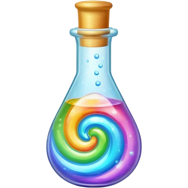 Potion – Glass vial filled with bubbling colored liquid emoji