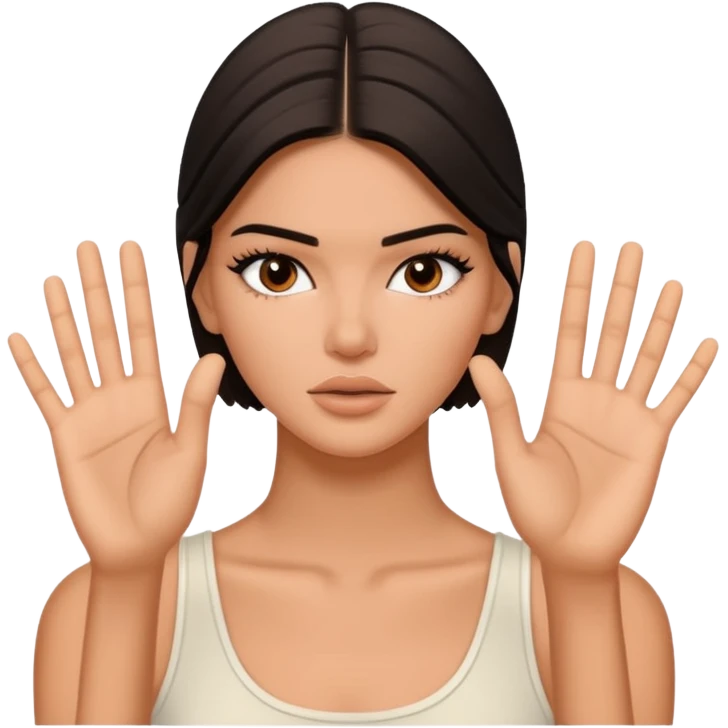 kendall jenner showing stop emoji