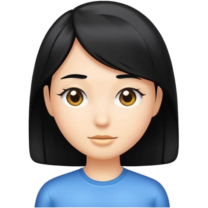 black hair emoji