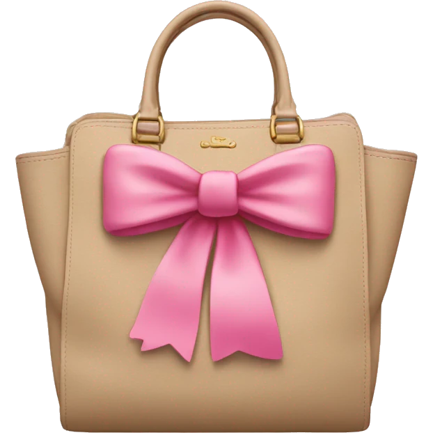 beige coach bag with pink bow emoji