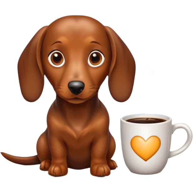 brown dachshund coffee emoji