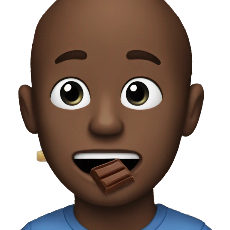 Man eating chocolate bar emoji