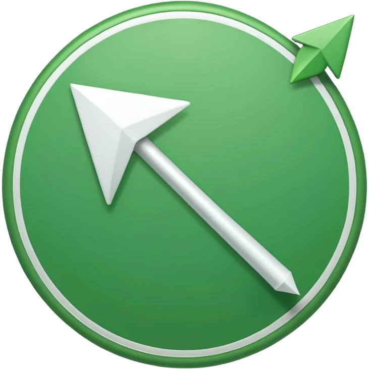 make me a emoji with green circle with a white arrow gonig up emoji