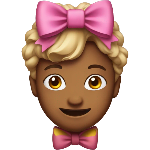 happy emoji with a bow on the head  emoji