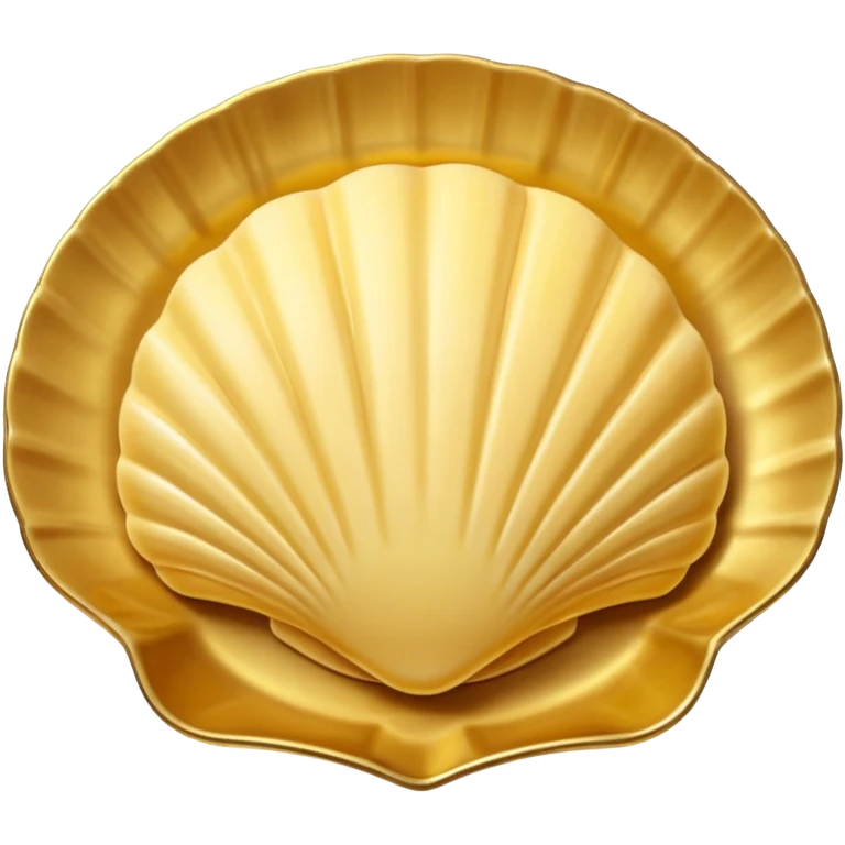 butter in the shape of a shell on a gold vintage emoji