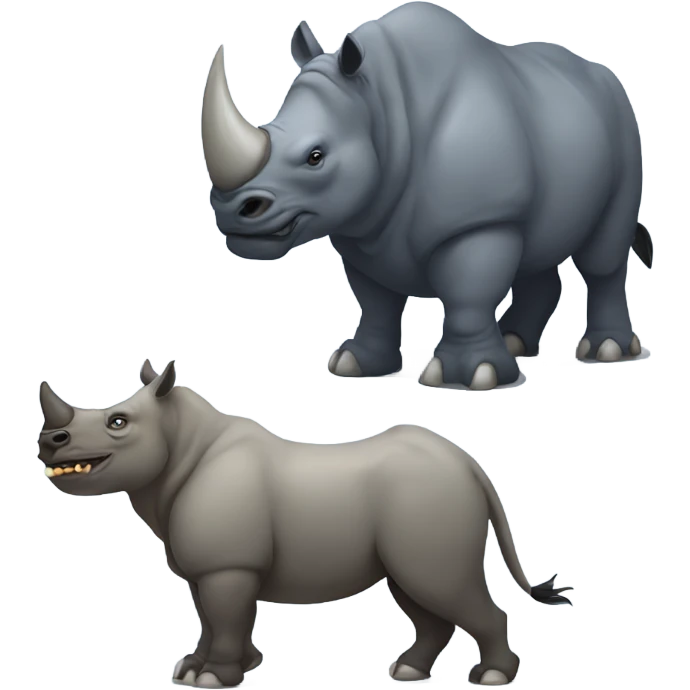 A mean rhino and an alpha wolf  emoji
