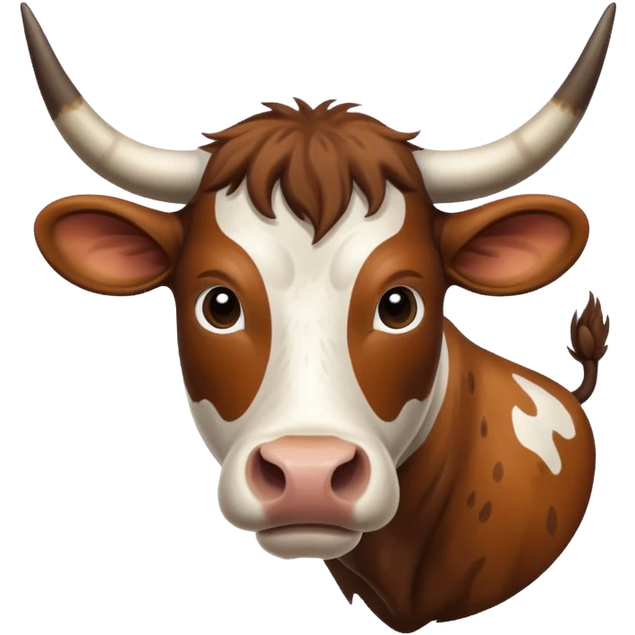 Brown and white longhorn cow  emoji