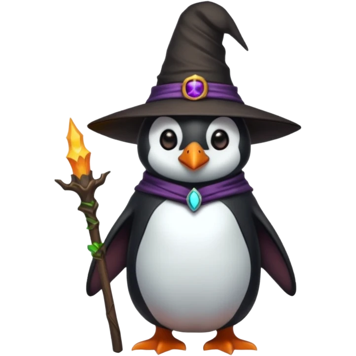 tall Demons Penguin with Witch Hat full body emoji