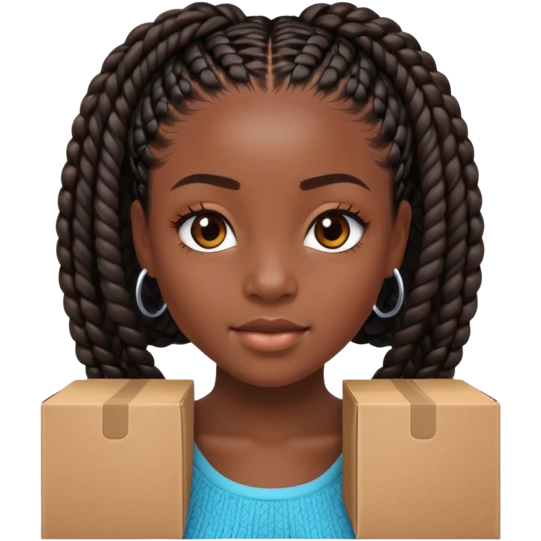 Black girl with box braids emoji