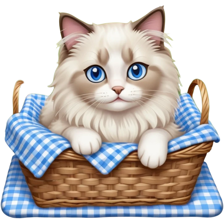 Ragdoll cat on a picnic  emoji