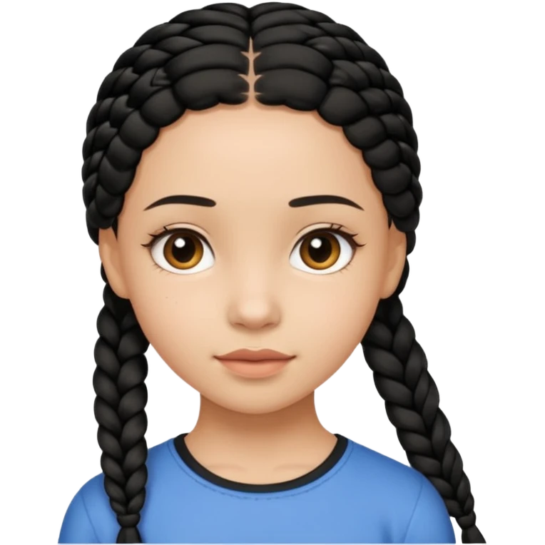 Girl with simple black braid  emoji