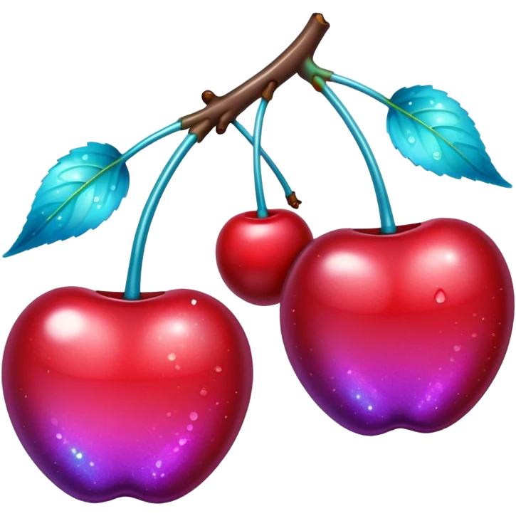 glitter purple and cian 2 cherrys emoji