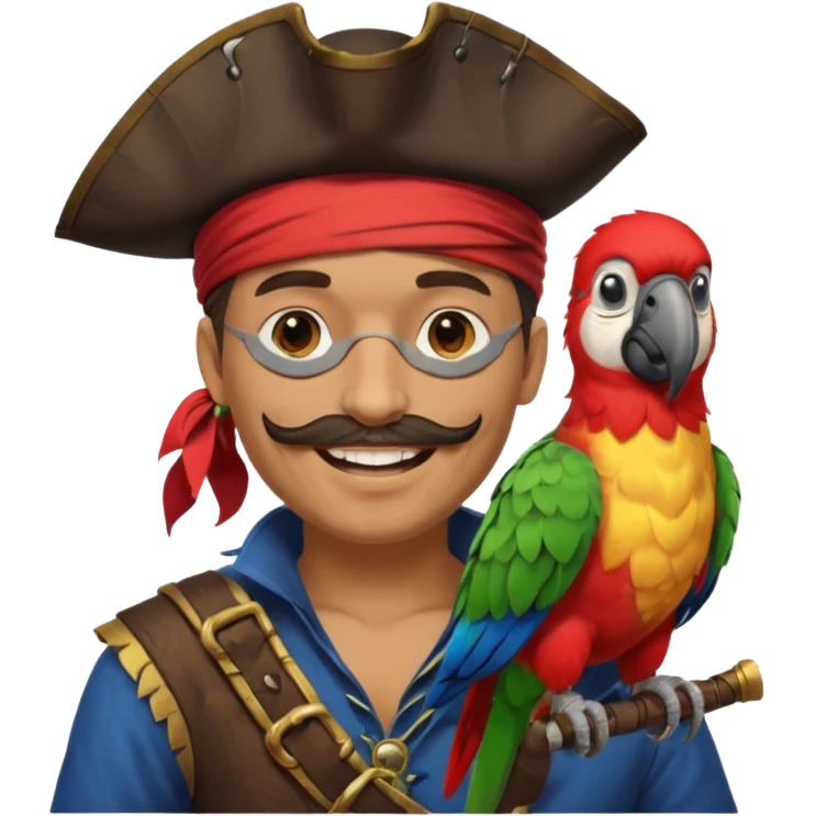 pirate and parrot emoji