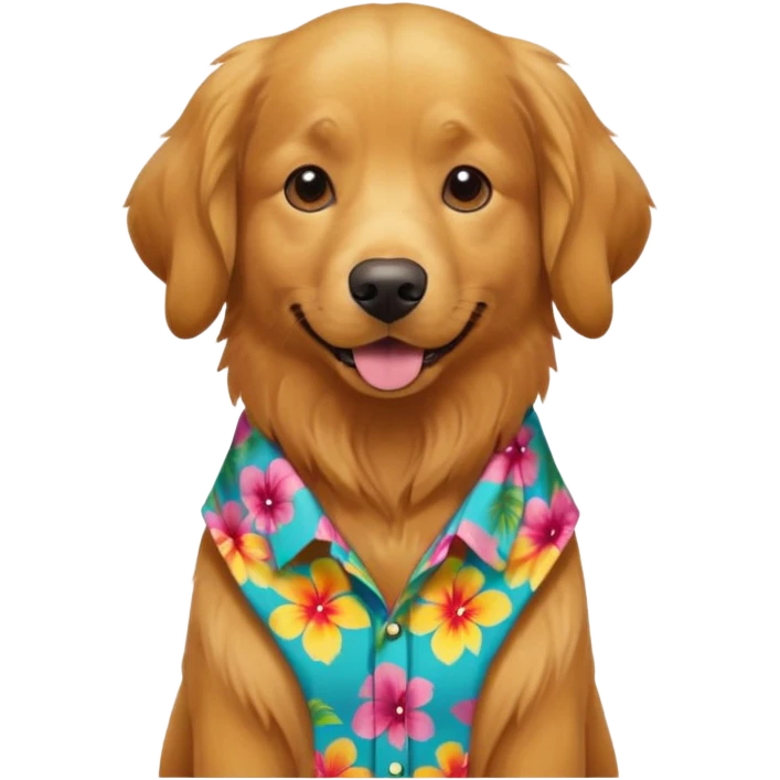 Dog – wearing colorful aloha shirt emoji