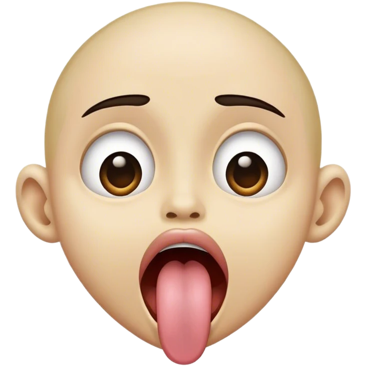 Persona con los ojos grandes la boca abierta y la lengua colgando  emoji