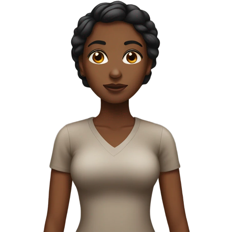 Brown skin black women with a black frontal emoji