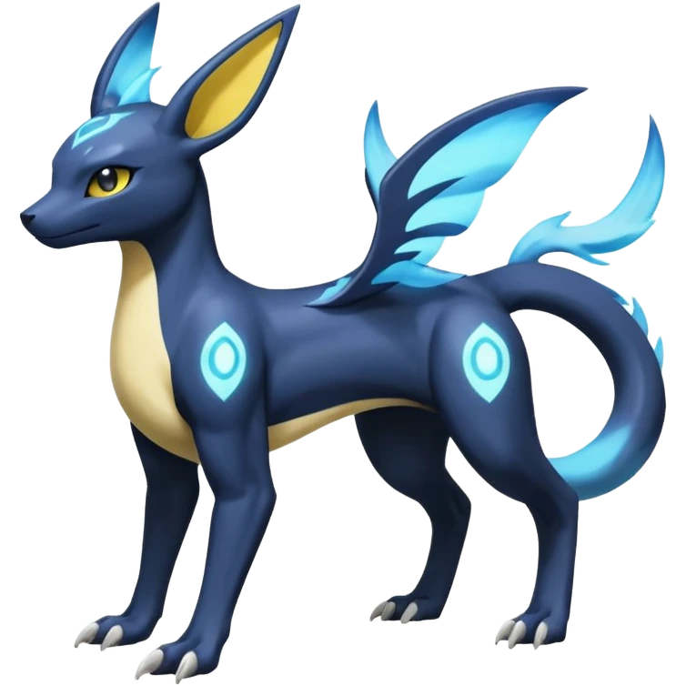 Manectric-Electrike-Lugia-Umbreon-Draco-Fakémon-hybrid-creature (full body), 4 legs emoji