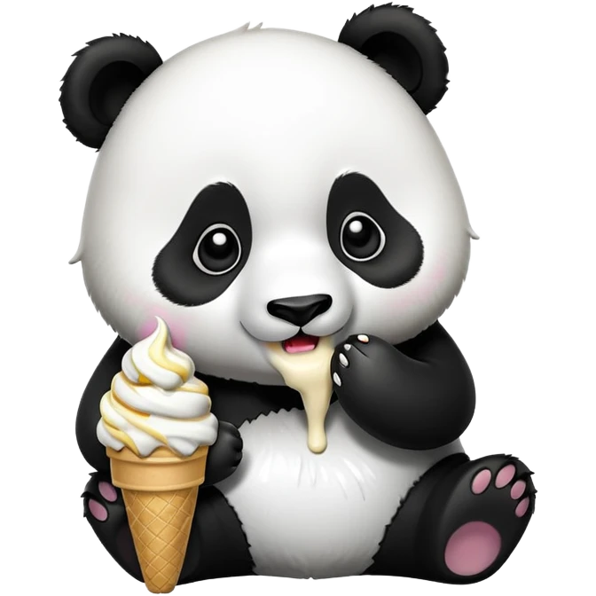Panda eating ice cream emoji