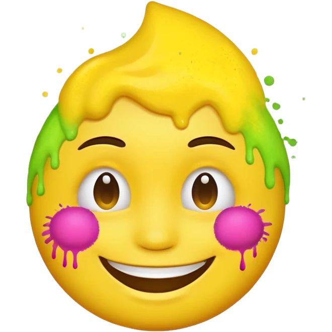 A smile face emoji, with colour, beacuse its holi today. emoji