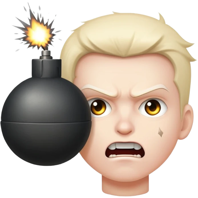 Maniac with an explosive bomb emoji
