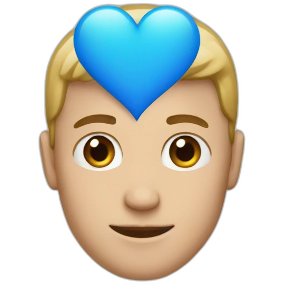 Men with an Blue heart emoji