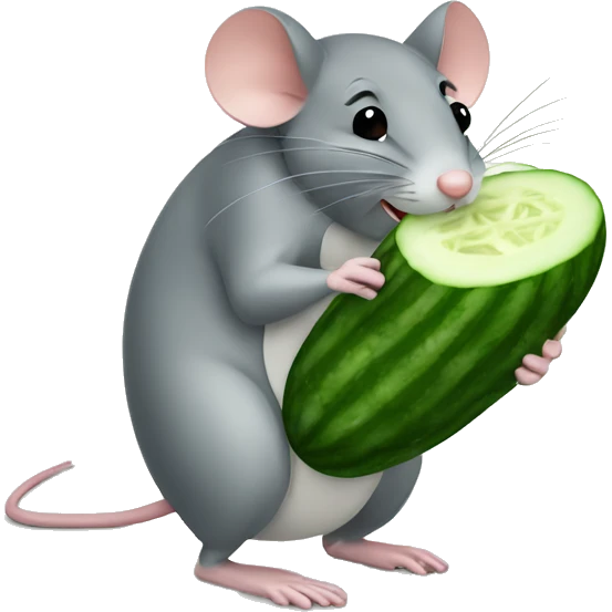 Mouse eating a big cucumber emoji
