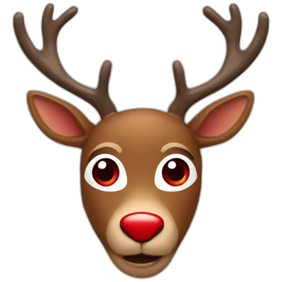 Rudolph with red eyes emoji