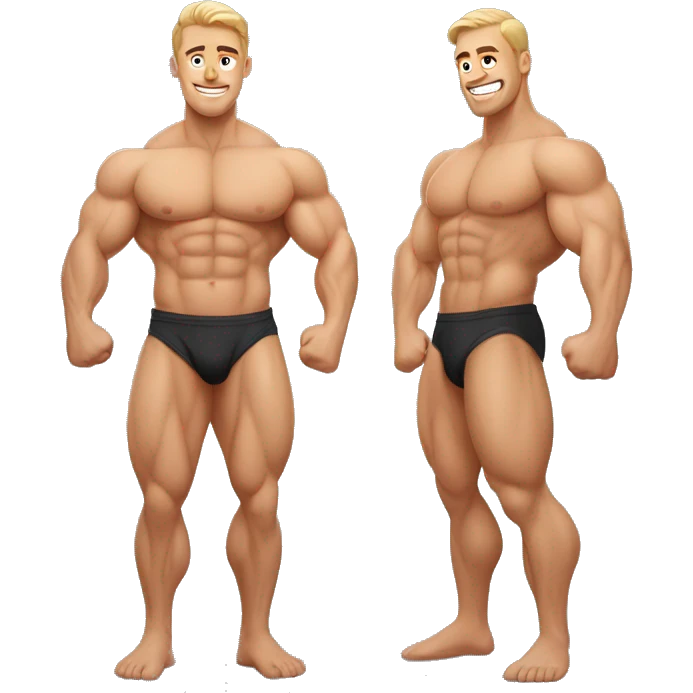 Muscular Caucasian gay bodybuilders in sauna emoji