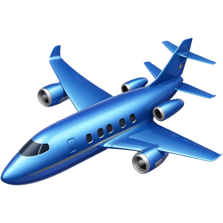 A fully coloured dark blue plane emoji