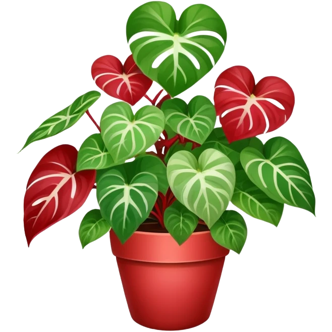 red Variegated pothos emoji
