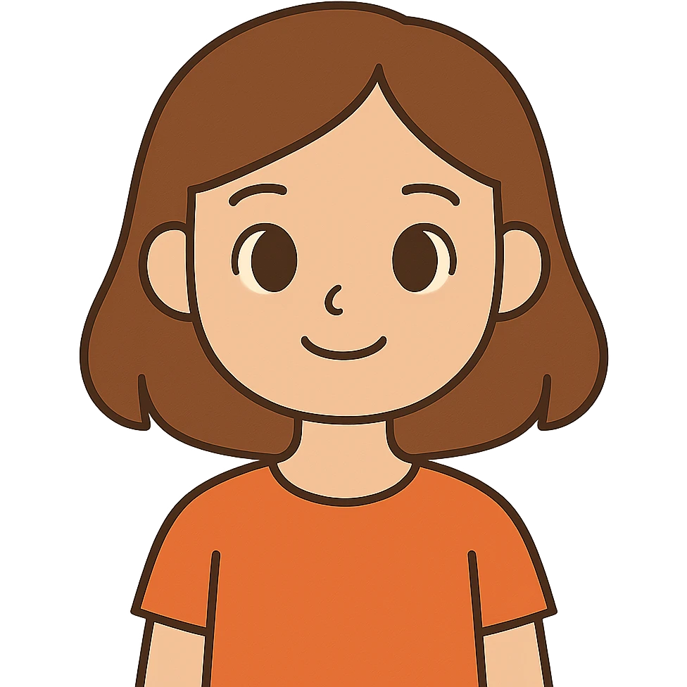 flat toon style girl with brown eyes and brown hair emoji