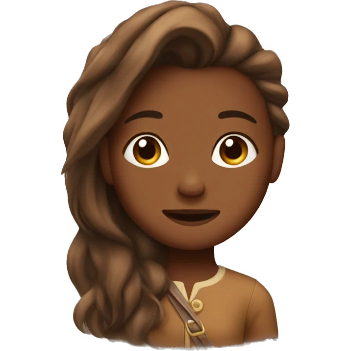 girl with hair in the wind on a brown horse emoji