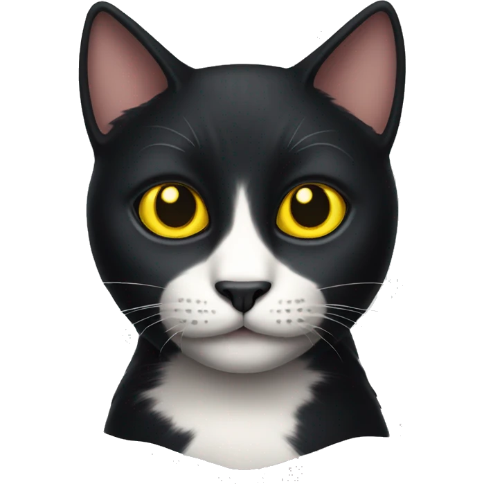 a black cat with yellow eyes emoji