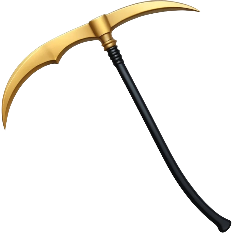 The scythe of the God of Death, a symbol of death, is long and straight, entirely in deep black. emoji