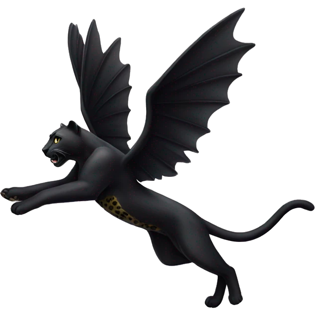 winged black leopard flying emoji