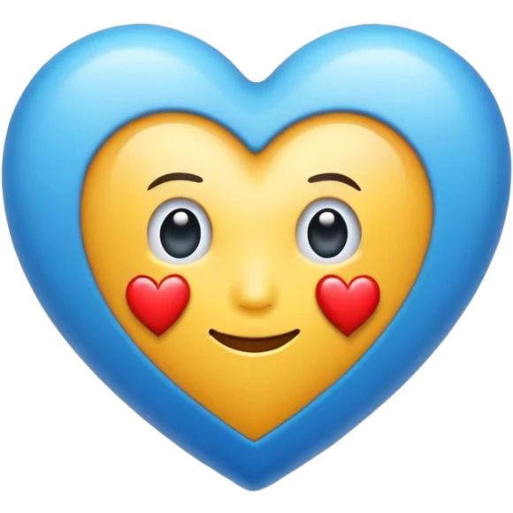 Un corazón azul envuelto con una cura emoji